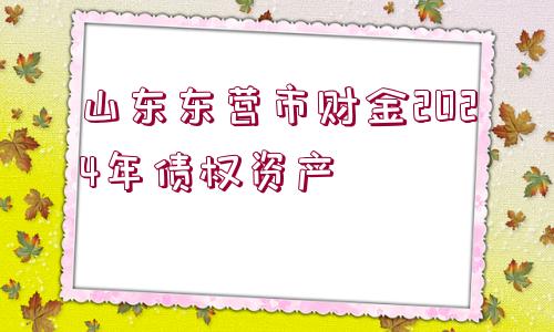 山東東營市財金2024年債權資產(chǎn)