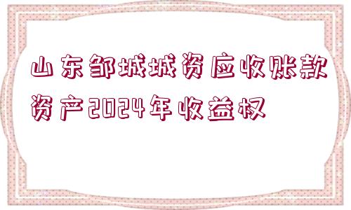 山東鄒城城資應收賬款資產(chǎn)2024年收益權(quán)