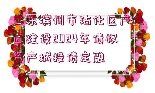 山東濱州市沾化區(qū)產業(yè)園建設2024年債權資產城投債定融