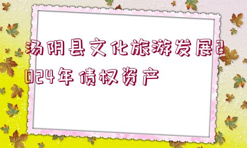 湯陰縣文化旅游發(fā)展2024年債權(quán)資產(chǎn)