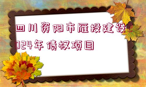 四川資陽市雁投建設(shè)2024年債權(quán)項目