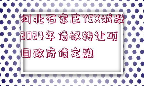 河北石家莊YSX城投2024年債權(quán)轉(zhuǎn)讓項目政府債定融