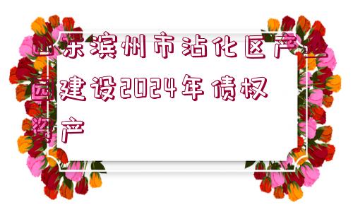 山東濱州市沾化區(qū)產(chǎn)業(yè)園建設(shè)2024年債權(quán)資產(chǎn)