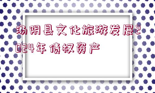 湯陰縣文化旅游發(fā)展2024年債權(quán)資產(chǎn)