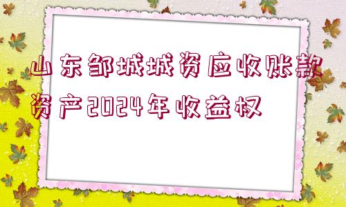 山東鄒城城資應收賬款資產(chǎn)2024年收益權(quán)