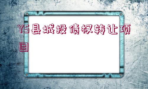 YS縣城投債權(quán)轉(zhuǎn)讓項(xiàng)目