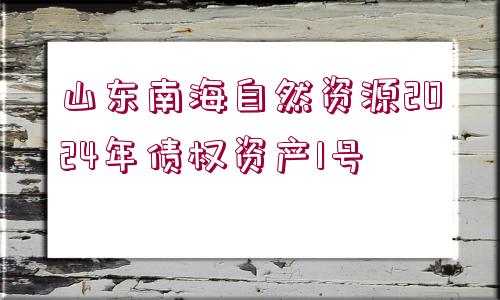 山東南海自然資源2024年債權資產1號