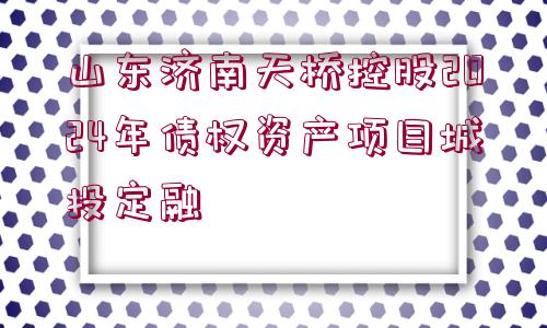 山東濟(jì)南天橋控股2024年債權(quán)資產(chǎn)項目城投定融