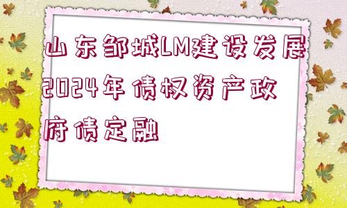 山東鄒城LM建設發(fā)展2024年債權資產政府債定融