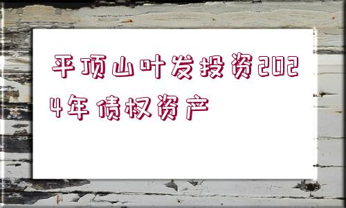 平頂山葉發(fā)投資2024年債權(quán)資產(chǎn)