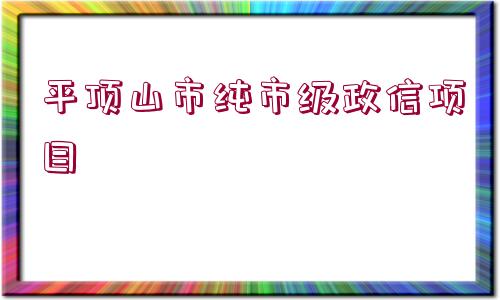 平頂山市純市級政信項目