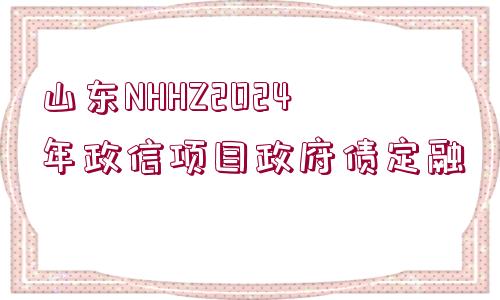 山東NHHZ2024年政信項目政府債定融