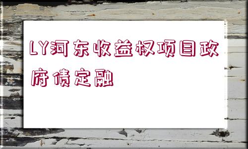 LY河?xùn)|收益權(quán)項(xiàng)目政府債定融